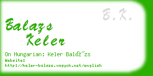 balazs keler business card